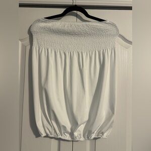 White Strapless Elastic Tube Top